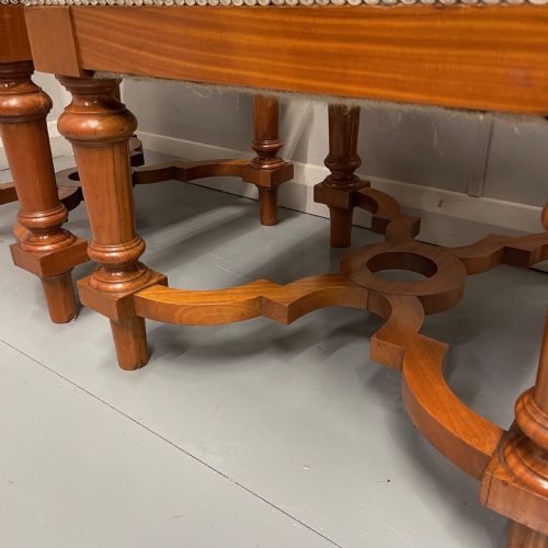 PAIR OF FRENCH SATINWOOD STOOLS WITH BUTTONED TICKING STRIPES - ADDITIONAL PHOTO 3
