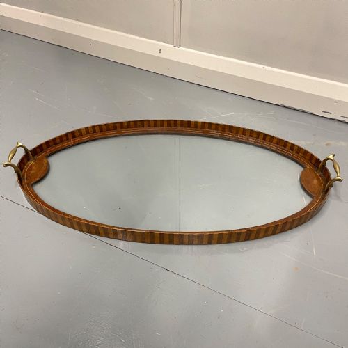 BANDED OVAL GLASS TRAY WITH BRASS HANDLES INC PP - ADDITIONAL PHOTO 3