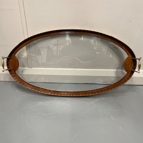 BANDED OVAL GLASS TRAY WITH BRASS HANDLES INC PP - ADDITIONAL PHOTO 4