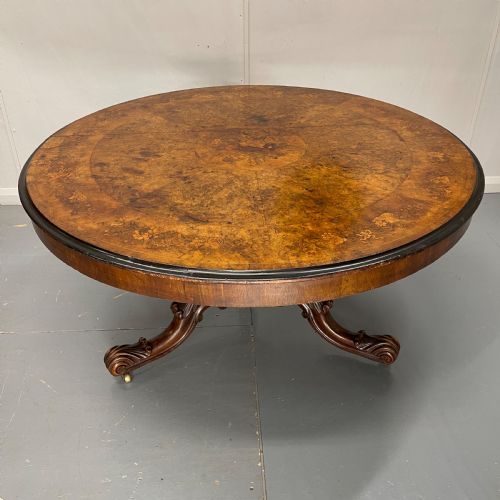 large burr walnut marquetry centre table - CATEGORY: ANTIQUE TABLES - DATED 1880