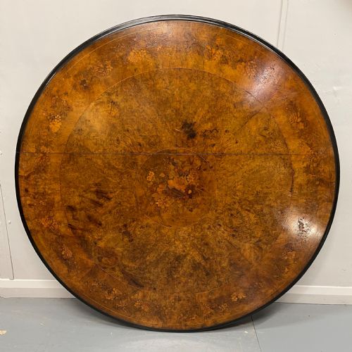 LARGE BURR WALNUT MARQUETRY CENTRE TABLE - ADDITIONAL PHOTO 1
