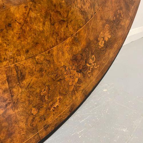 LARGE BURR WALNUT MARQUETRY CENTRE TABLE - ADDITIONAL PHOTO 2