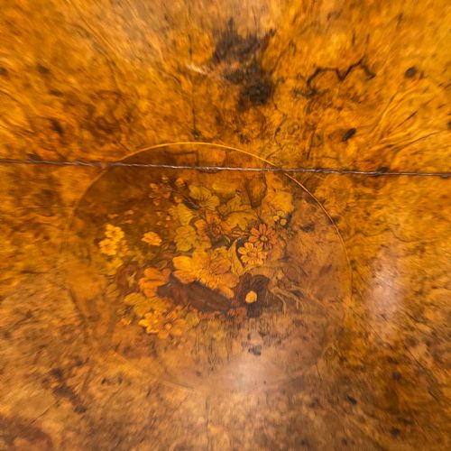 LARGE BURR WALNUT MARQUETRY CENTRE TABLE - ADDITIONAL PHOTO 5