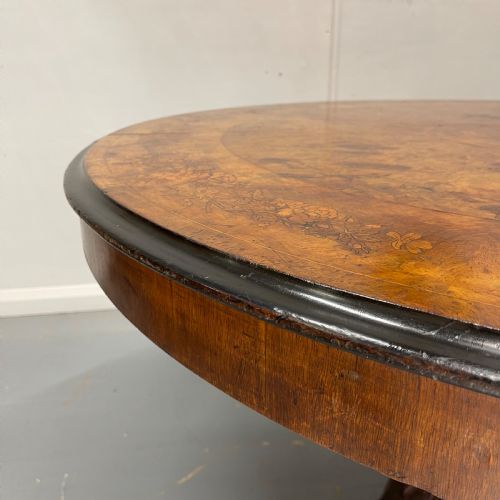 LARGE BURR WALNUT MARQUETRY CENTRE TABLE - ADDITIONAL PHOTO 8
