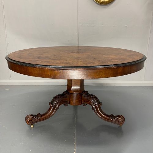 LARGE BURR WALNUT MARQUETRY CENTRE TABLE - ADDITIONAL PHOTO 10