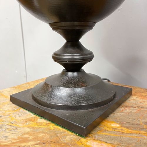 PAIR OF LARGE BLACK TOLEWARE FINIAL LAMPS - ADDITIONAL PHOTO 7