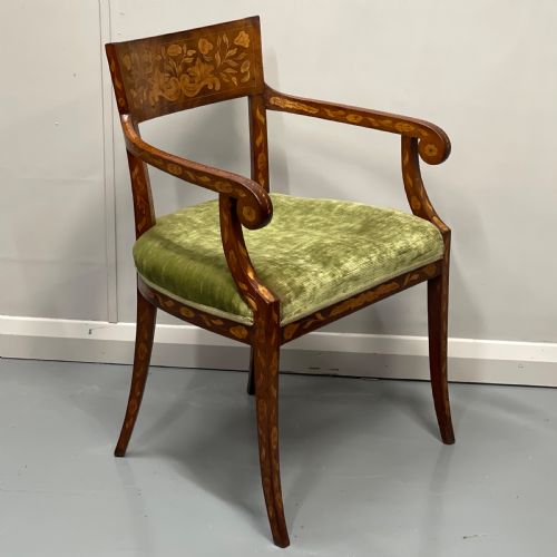 19th century dutch marquetry armchair - CATEGORY: ANTIQUE CHAIRS - DATED GEORGIAN