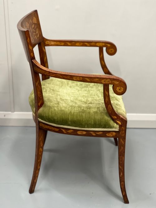 19TH CENTURY DUTCH MARQUETRY ARMCHAIR - ADDITIONAL PHOTO 3
