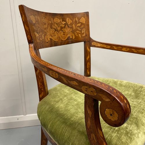 19TH CENTURY DUTCH MARQUETRY ARMCHAIR - ADDITIONAL PHOTO 7
