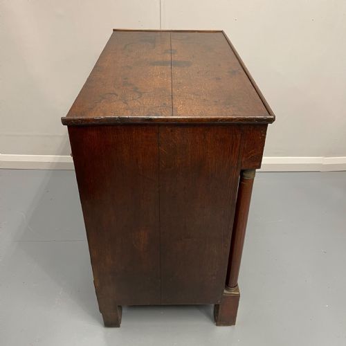 FRENCH EMPIRE OAK COMMODE WITH BLACK HANDLES - ADDITIONAL PHOTO 8