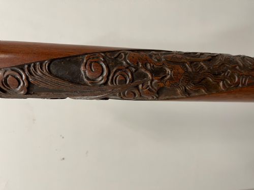 CARVED MAHOGANY DRAGON FLOOR STANDARD LAMP - ADDITIONAL PHOTO 4