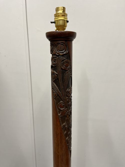 CARVED MAHOGANY DRAGON FLOOR STANDARD LAMP - ADDITIONAL PHOTO 1