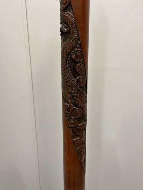 CARVED MAHOGANY DRAGON FLOOR STANDARD LAMP - ADDITIONAL PHOTO 2
