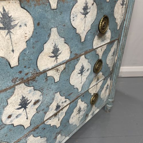 FRENCH EMPIRE STYLE STENCIL PAINTED COMMODE - ADDITIONAL PHOTO 5