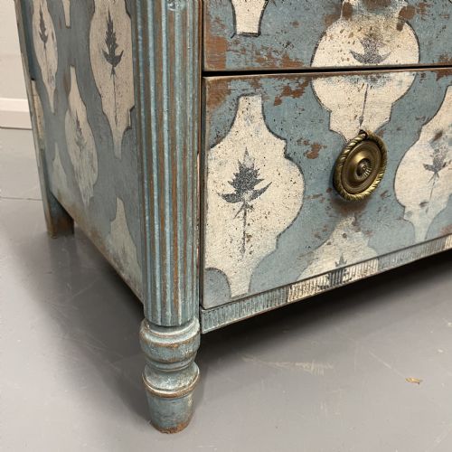 FRENCH EMPIRE STYLE STENCIL PAINTED COMMODE - ADDITIONAL PHOTO 8