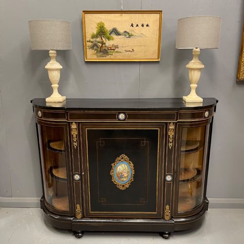 VICTORIAN EBONISED AND INLAID CREDENZA - ADDITIONAL PHOTO 1