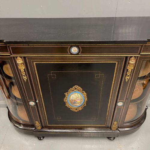 VICTORIAN EBONISED AND INLAID CREDENZA - ADDITIONAL PHOTO 3