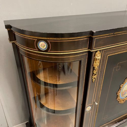 VICTORIAN EBONISED AND INLAID CREDENZA - ADDITIONAL PHOTO 5