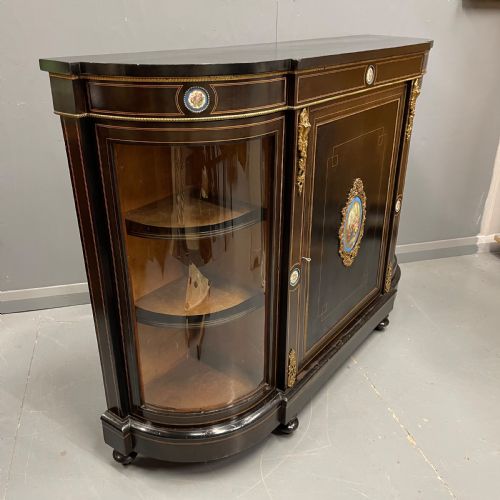 VICTORIAN EBONISED AND INLAID CREDENZA - ADDITIONAL PHOTO 7