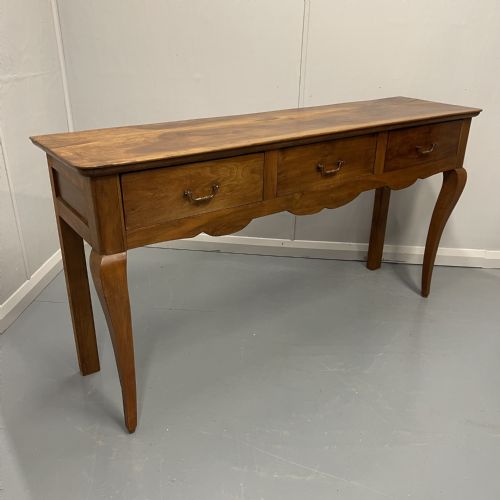 FRENCH WALNUT 3 DRAWER CONSOLE SERVER TABLE - ADDITIONAL PHOTO 5
