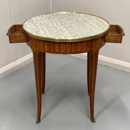 PAIR OF ROUND KINGWOOD PARQUETRY LAMP TABLES - ADDITIONAL PHOTO 3