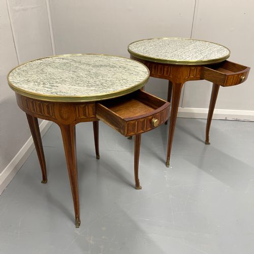 PAIR OF ROUND KINGWOOD PARQUETRY LAMP TABLES - ADDITIONAL PHOTO 4