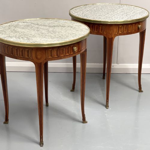 PAIR OF ROUND KINGWOOD PARQUETRY LAMP TABLES - ADDITIONAL PHOTO 11