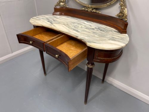 19TH CENTURY FRENCH DRESSING TABLE WITH BRASS FRAMED MIRROR - ADDITIONAL PHOTO 5