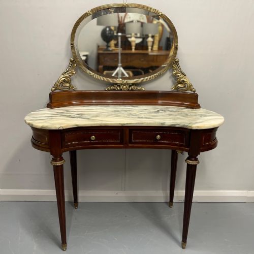 19TH CENTURY FRENCH DRESSING TABLE WITH BRASS FRAMED MIRROR - ADDITIONAL PHOTO 10