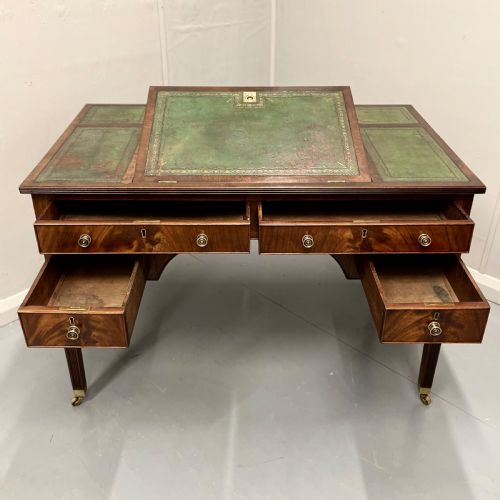 19TH CENTURY PARTNERS DESK WITH WRITING SLOPE - ADDITIONAL PHOTO 5