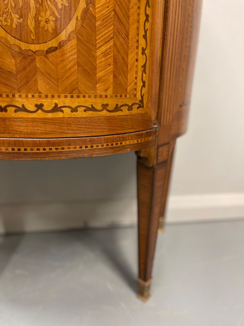 19TH CENTURY FRENCH MARQUETRY DEMI LUNE CABINET - ADDITIONAL PHOTO 8
