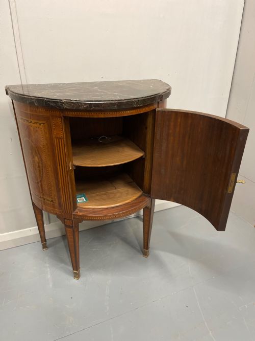 19TH CENTURY FRENCH MARQUETRY DEMI LUNE CABINET - ADDITIONAL PHOTO 13