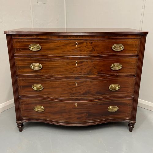 GEORGIAN INLAID SERPENTINE CHEST OF DRAWERS - ADDITIONAL PHOTO 1