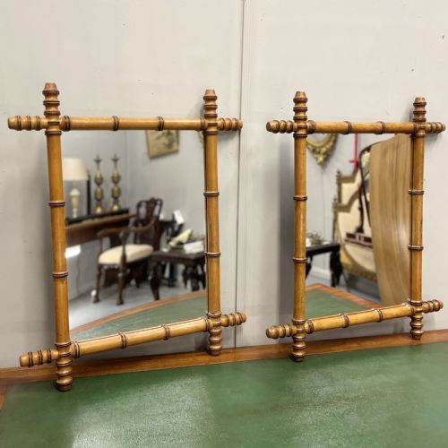 pair of french faux bamboo mirrors - CATEGORY: ANTIQUE MIRRORS - DATED 1930