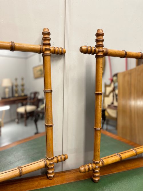 PAIR OF FRENCH FAUX BAMBOO MIRRORS - ADDITIONAL PHOTO 1