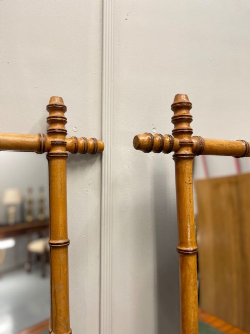PAIR OF FRENCH FAUX BAMBOO MIRRORS - ADDITIONAL PHOTO 3