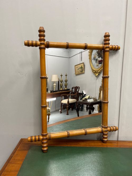 PAIR OF FRENCH FAUX BAMBOO MIRRORS - ADDITIONAL PHOTO 6