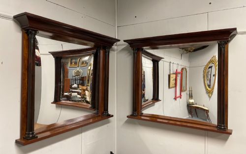 large pair of late regency overmantle mirrors - CATEGORY: ANTIQUE MIRRORS - DATED REGENCY