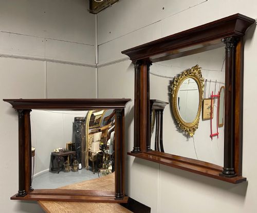 LARGE PAIR OF LATE REGENCY OVERMANTLE MIRRORS - ADDITIONAL PHOTO 1