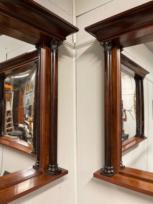LARGE PAIR OF LATE REGENCY OVERMANTLE MIRRORS - ADDITIONAL PHOTO 3