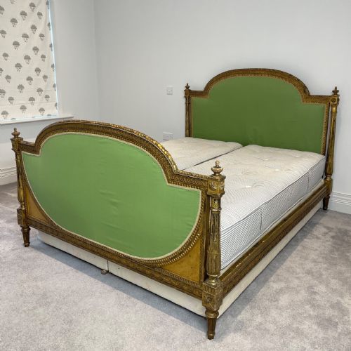 antique french kingsize gilt bed - CATEGORY: ANTIQUE BEDS - DATED 19TH CENTURY