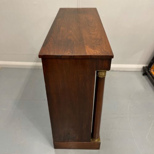REGENCY ROSEWOOD AND BRASS MARQUETRY TWO DOOR CABINET - ADDITIONAL PHOTO 12