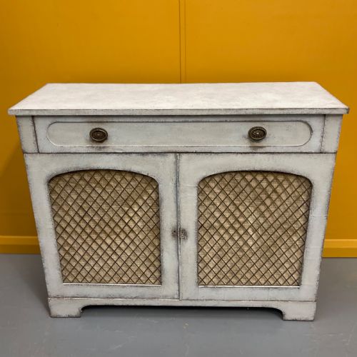 regency chalk painted chiffonier cabinet - CATEGORY: ANTIQUE SIDEBOARDS - DATED REGENCY