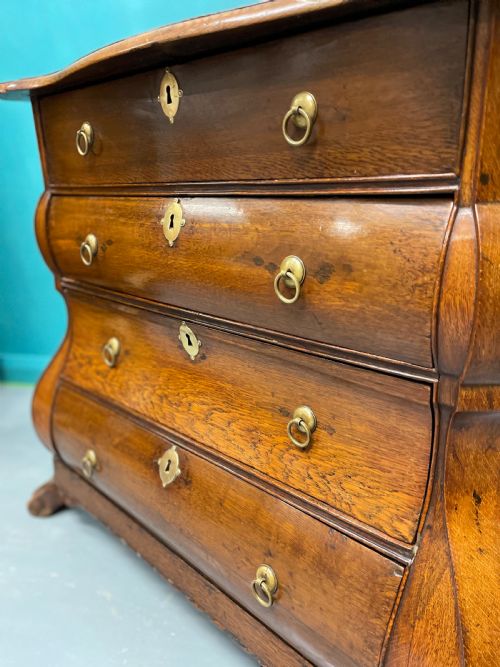 DUTCH OAK CHEST OF DRAWERS ON LIONS PAW FEET - ADDITIONAL PHOTO 3