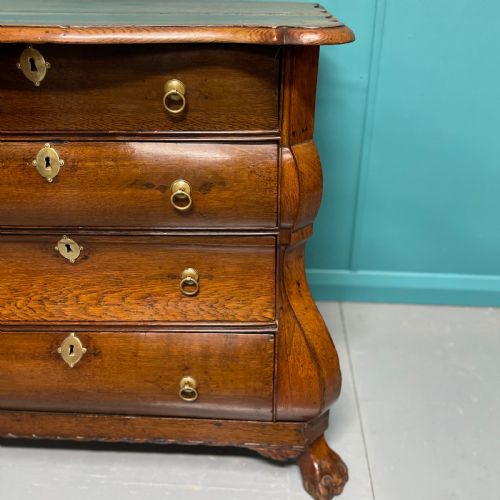 DUTCH OAK CHEST OF DRAWERS ON LIONS PAW FEET - ADDITIONAL PHOTO 6