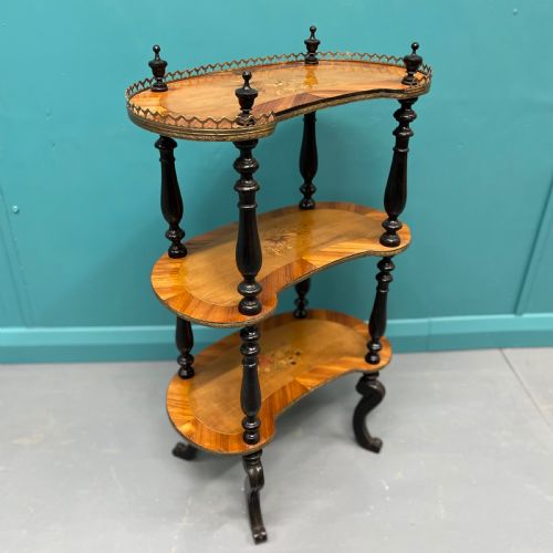 FRENCH MARQUETRY 3 TIER SIDE TABLE - ADDITIONAL PHOTO 1
