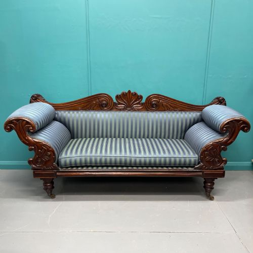 19TH CENTURY ENGLISH REGENCY MAHOGANY SOFA - ADDITIONAL PHOTO 7