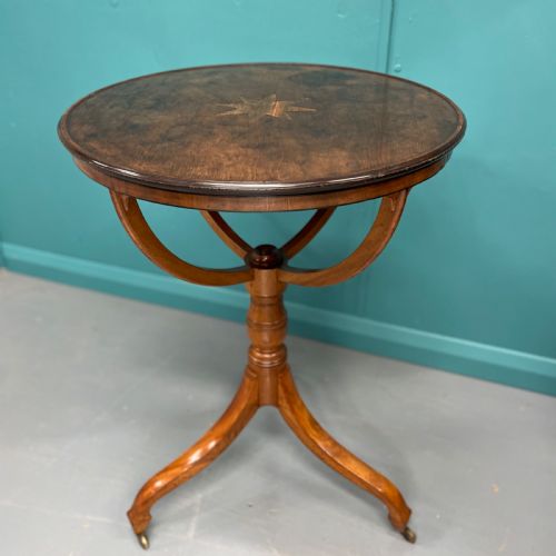 unusual regency cradle pedestal round side table - CATEGORY: ANTIQUE TABLES - DATED 19TH CENTURY