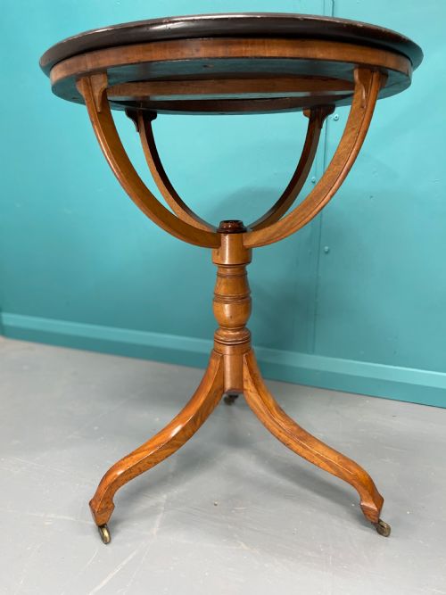 UNUSUAL REGENCY CRADLE PEDESTAL ROUND SIDE TABLE - ADDITIONAL PHOTO 4