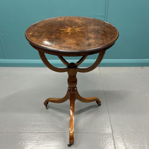 UNUSUAL REGENCY CRADLE PEDESTAL ROUND SIDE TABLE - ADDITIONAL PHOTO 6